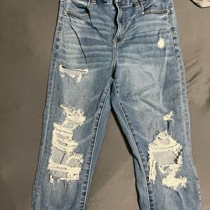 Distressed Blue Jeans